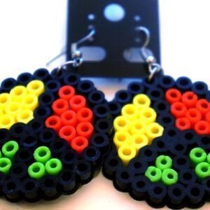 Rasta Peace Perler Earrings